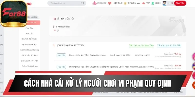 Cách nhà cái xử lý người chơi vi phạm quy định