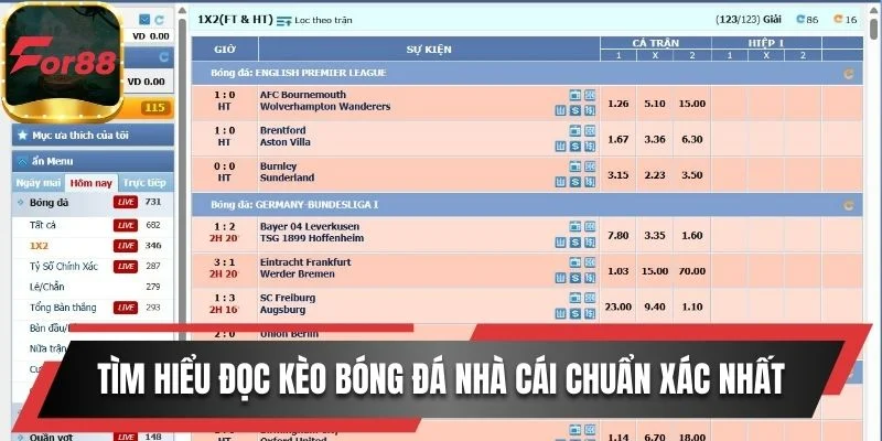 Kho kèo thể thao quốc tế cập nhật liên tục mỗi ngày tại For88