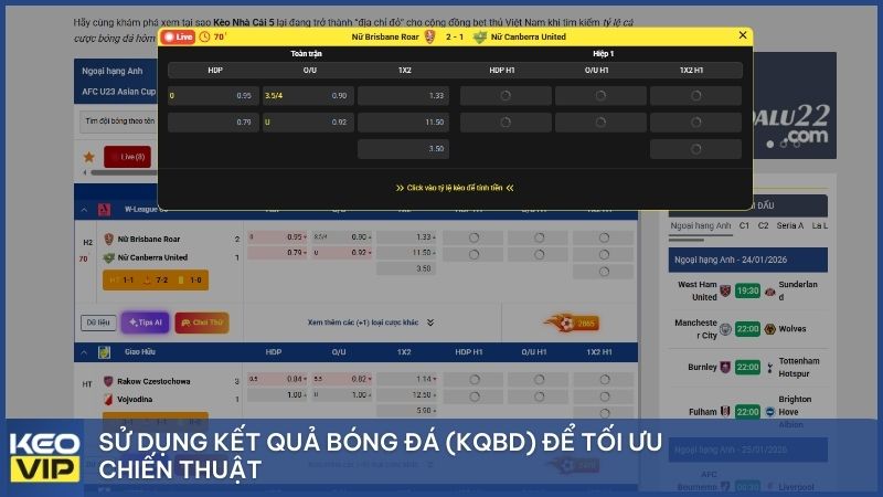 Sử dụng kết quả bóng đá (kqbd) từ Kèo Nhà Cái 5 để tối ưu chiến thuật
